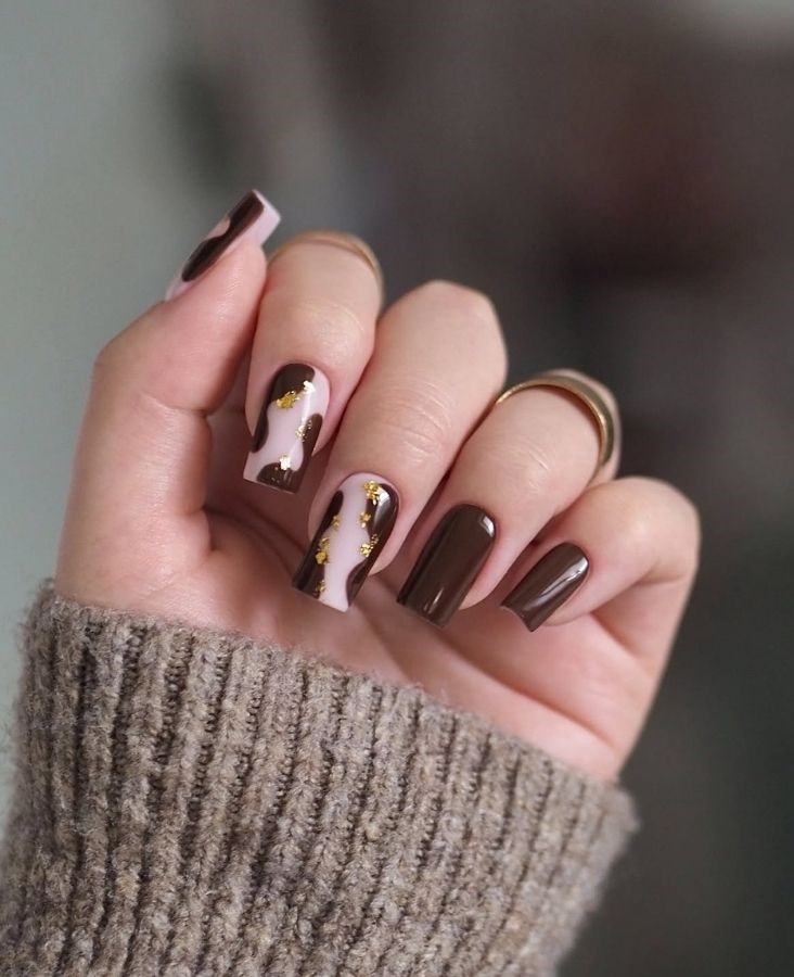 dark brown mocha nails
