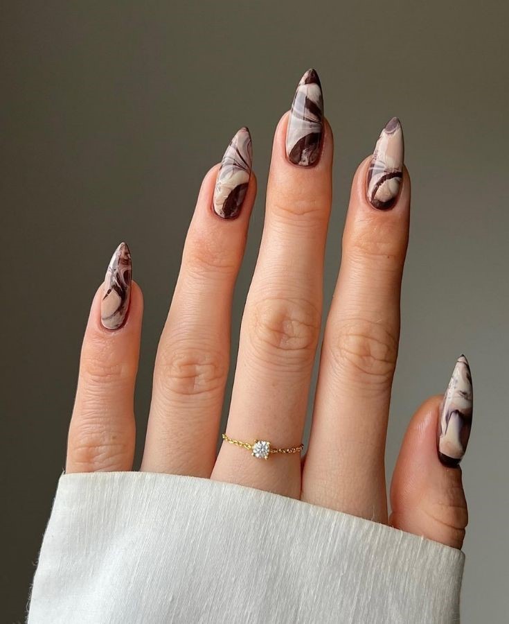 chocolate brown nails