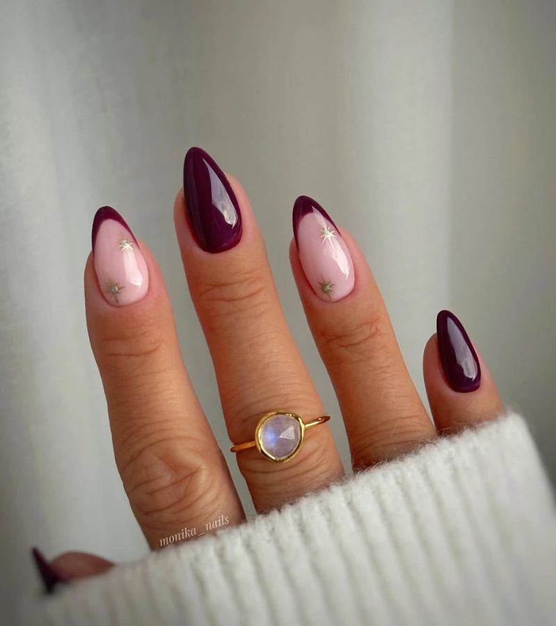 berry plum nails