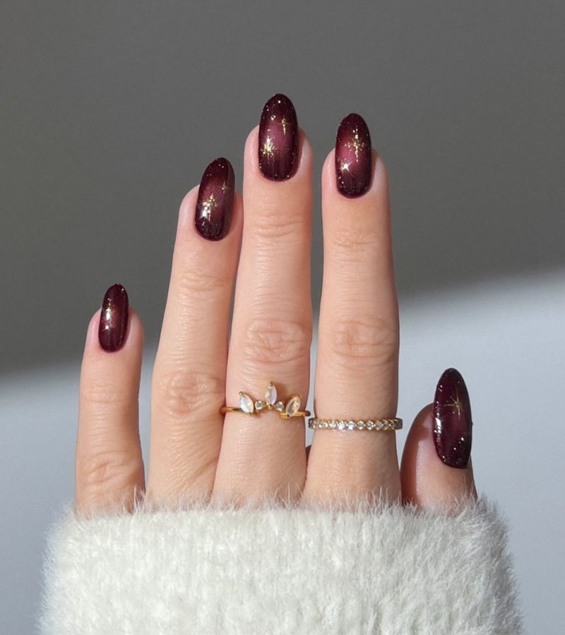 sparkly plum nails
