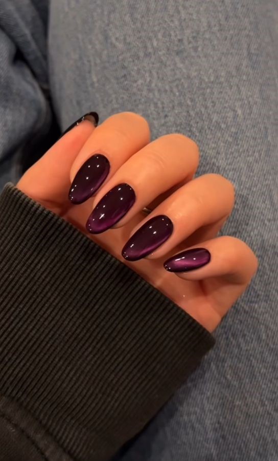 plum glass nails