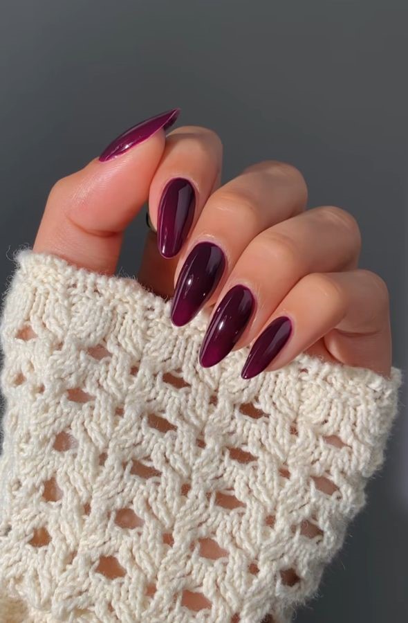deep plum nail ideas