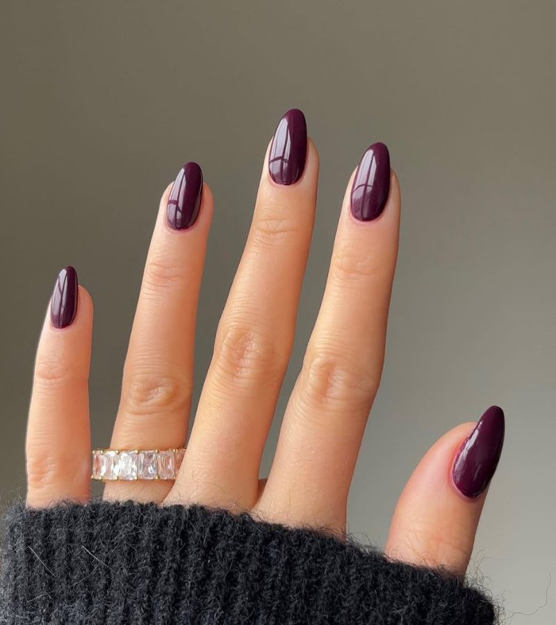 bold plum nails