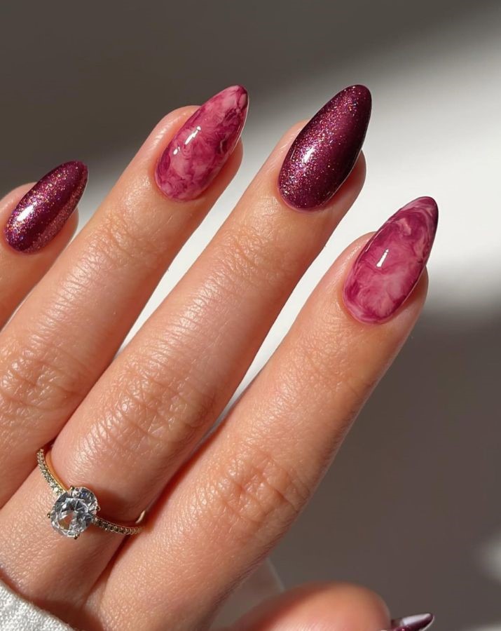 marble plum nail ideas