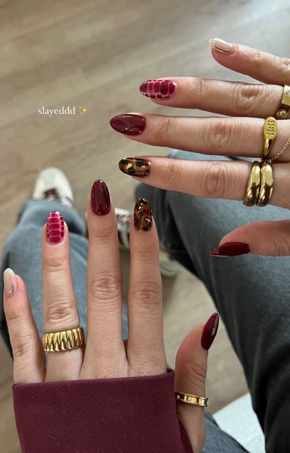 tortoise cherry cola nails