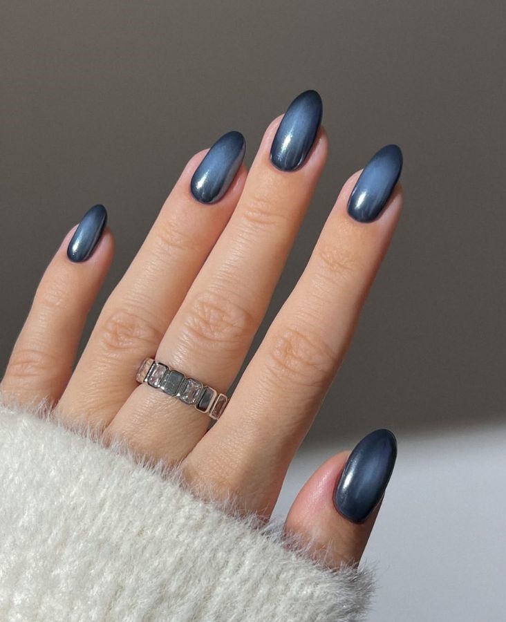 navy blue aura nail designs