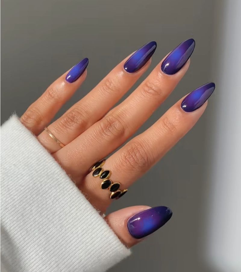 midnight purple aura nails