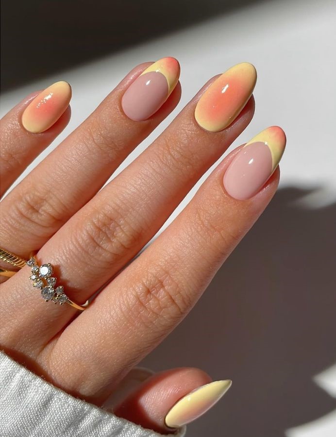 sunset aura nail designs