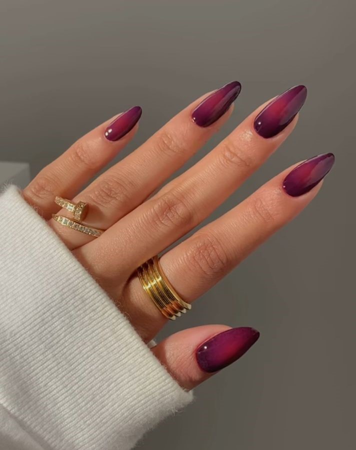 plum wine aura nails