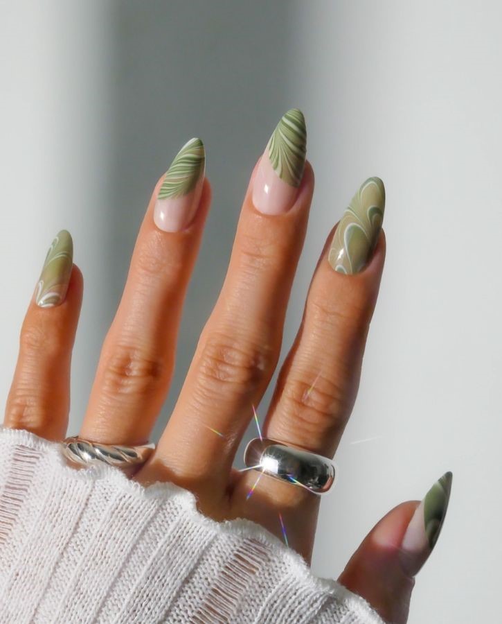 green matcha nails