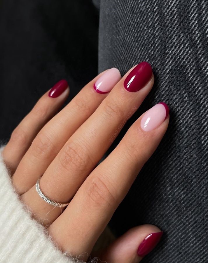 short red autumn nail designs