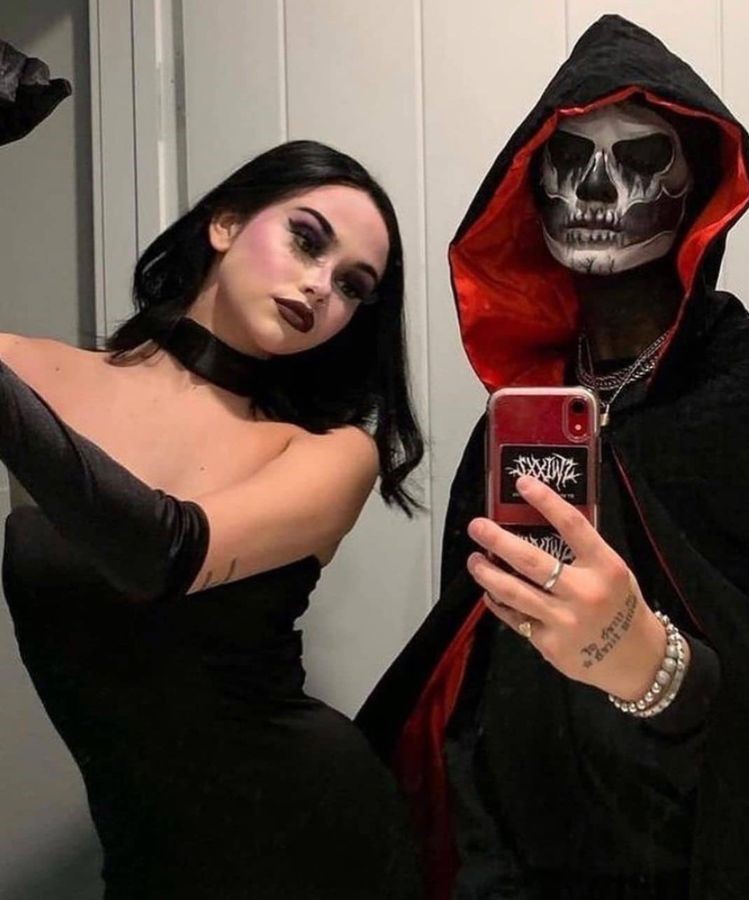 Couples Halloween Costumes - morticia and the reaper
