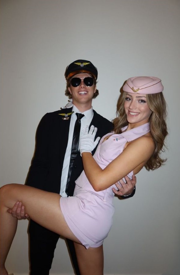 Pilot & Flight Attendant couples halloween costumes