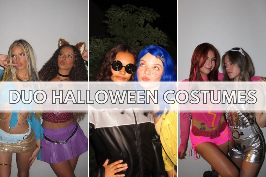 duo halloween costumes collage