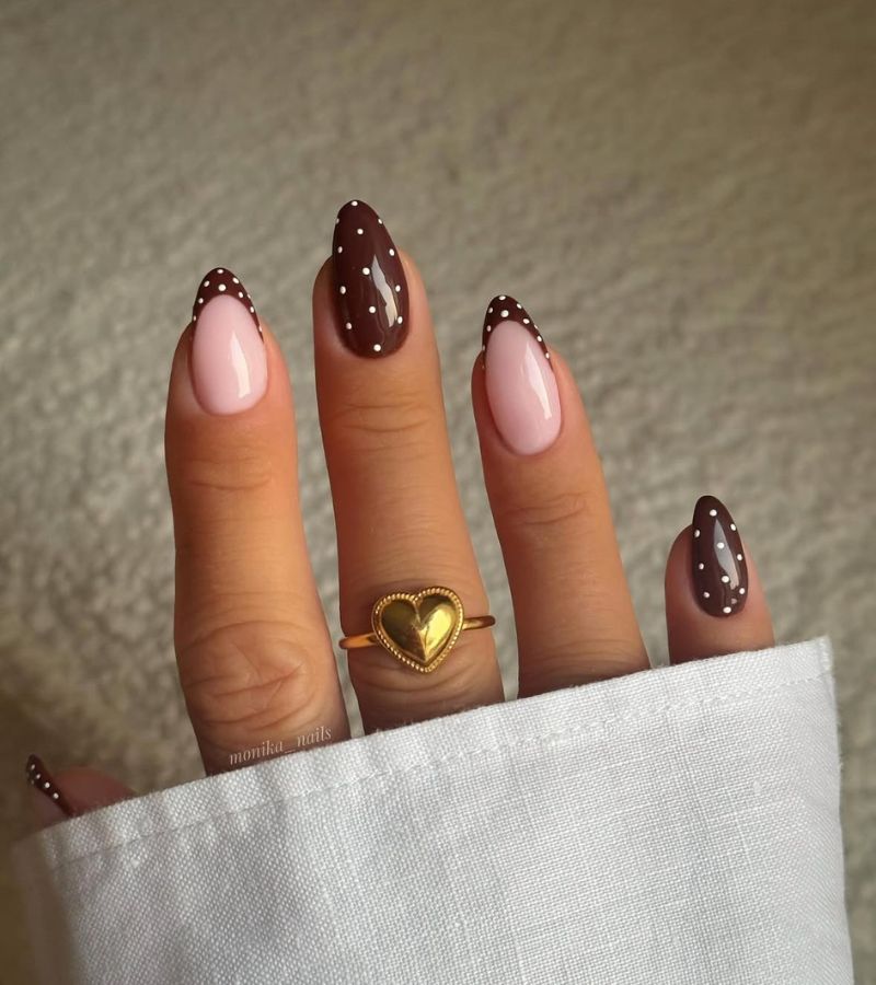 brown polka dots