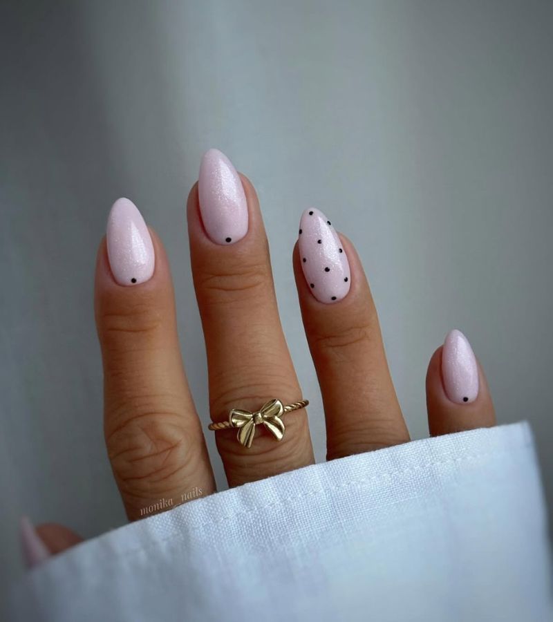 minimal polka dot nails