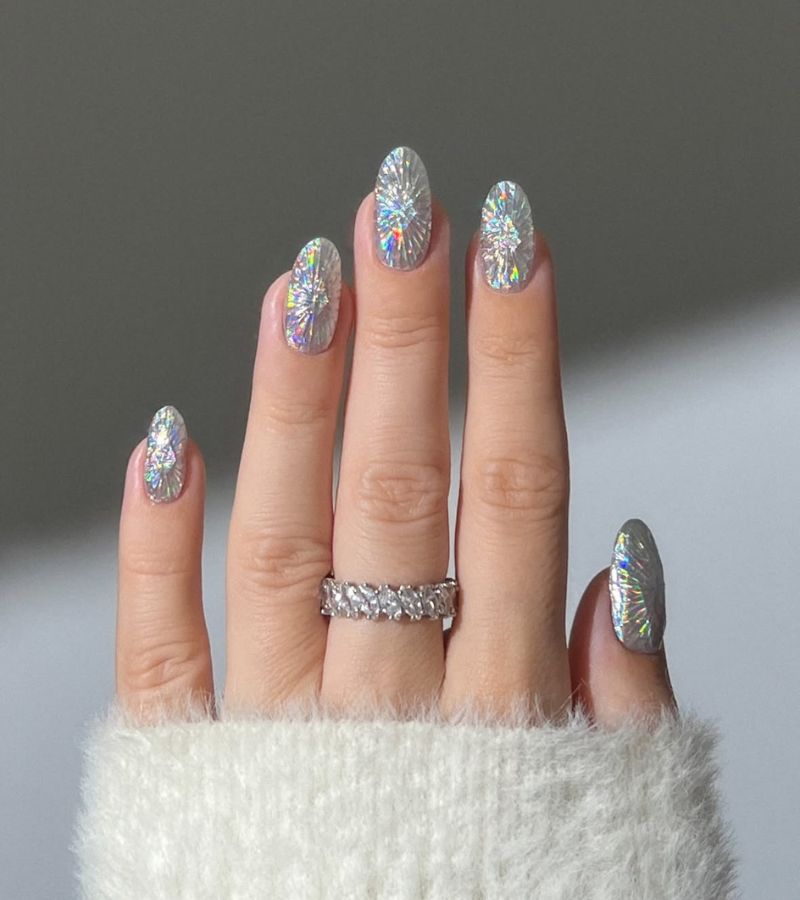 festive glitter nails