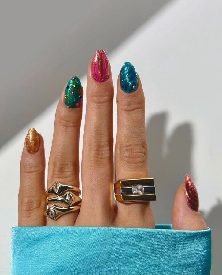 colorful festive nails