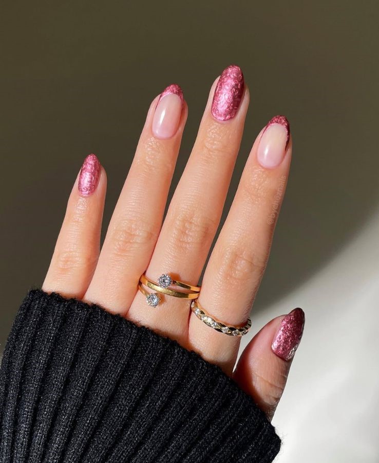 velvet pink nails