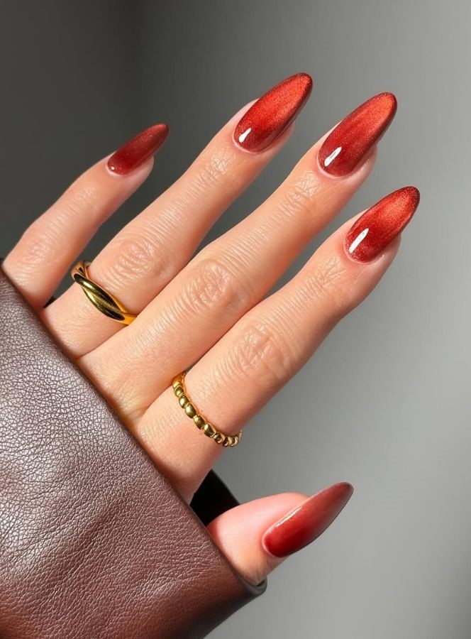 orange velvet nails