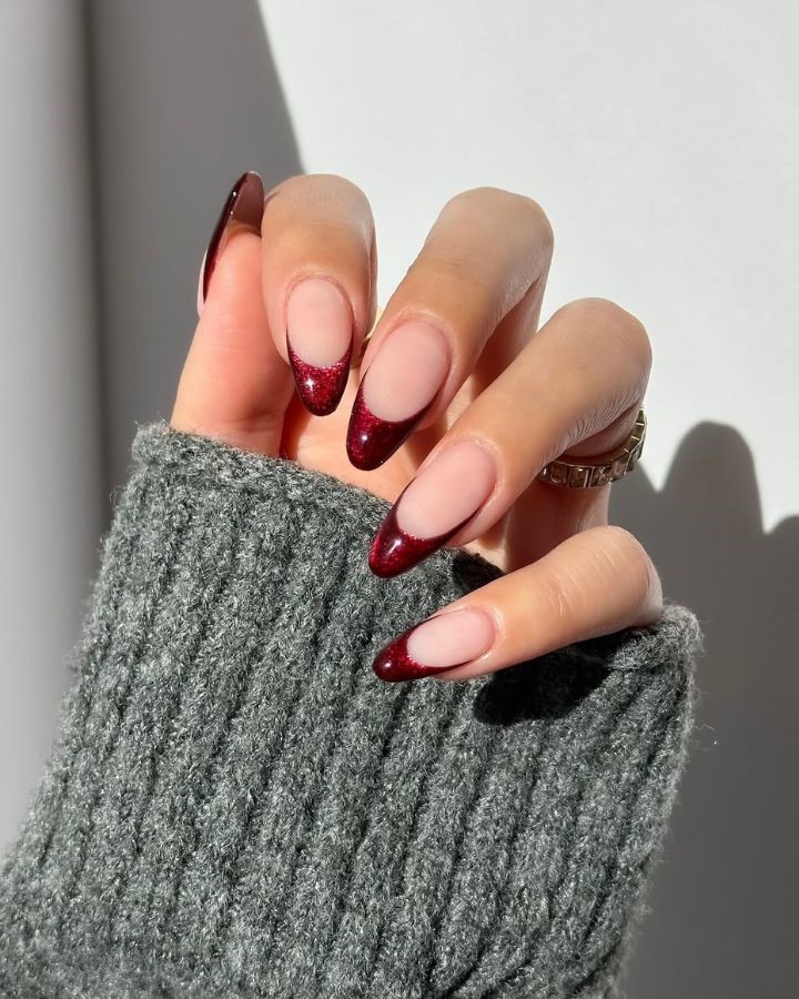maroon velvet tips