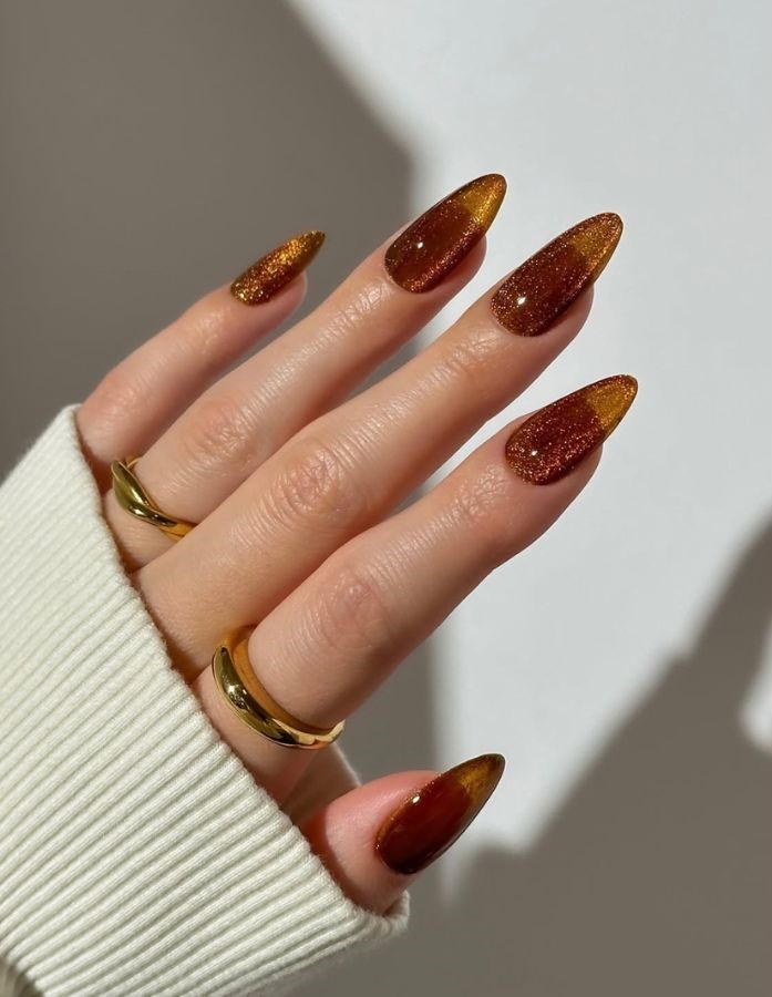 pumpkin velvet nails