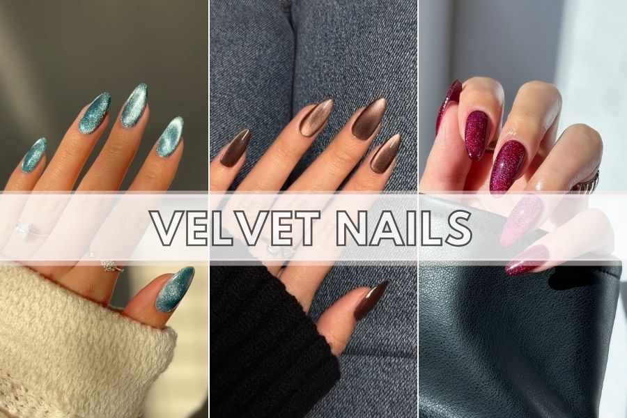 velvet nails collage