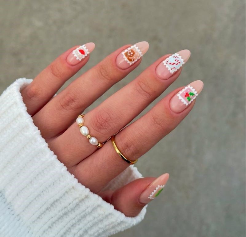 gingerbread stamp nails