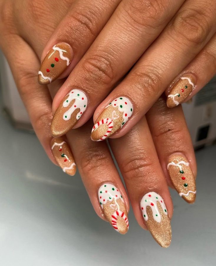 gingerbread nails white icing
