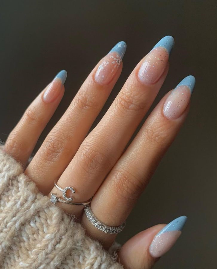 icy blue snowflake tips