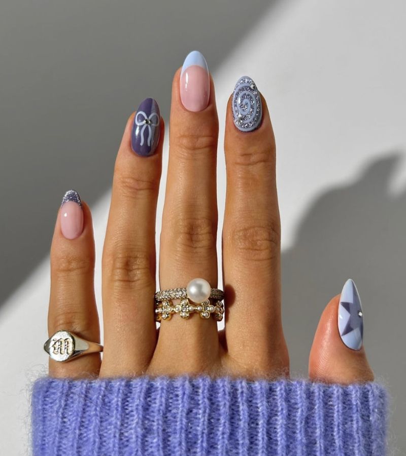 icy blue nails