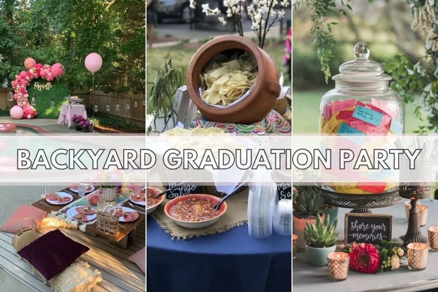 Backyard Graduation Party Ideas Collage