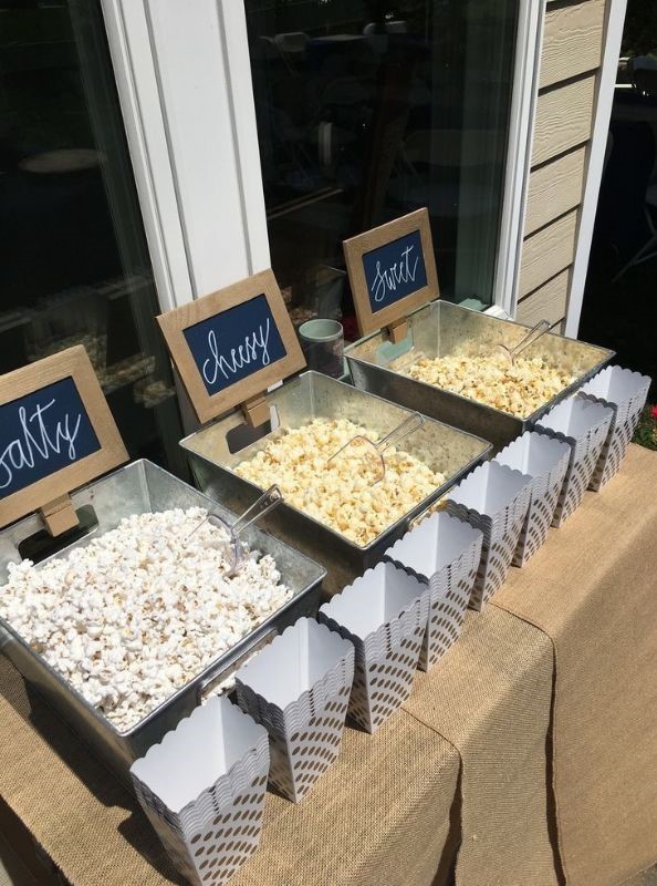 popcorn bar with salt cheese butter flavors
