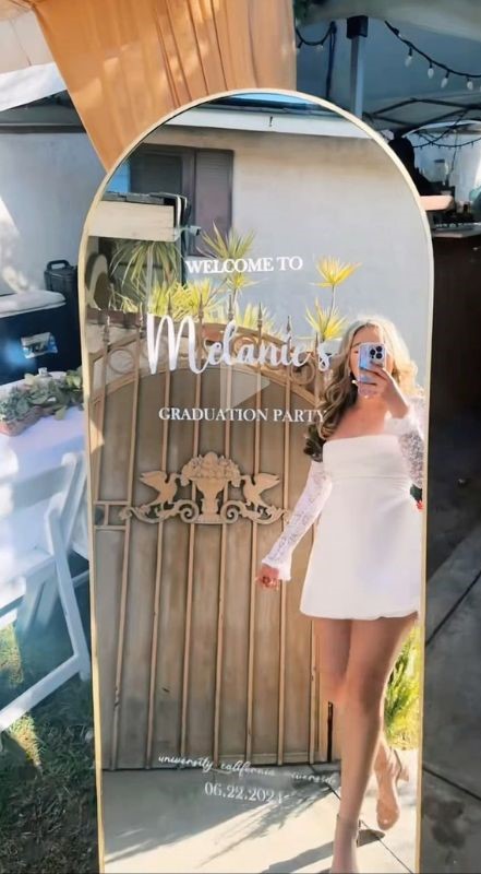 welcome mirror backyard graduation party ideas