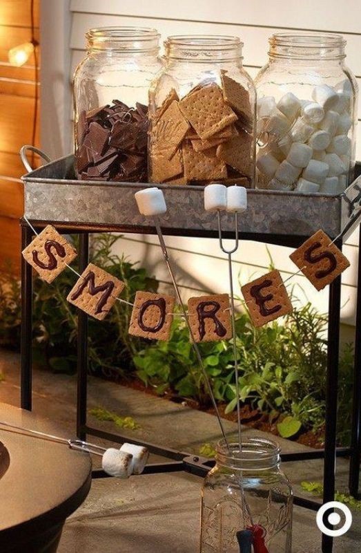smores bar backyard graduation party ideas