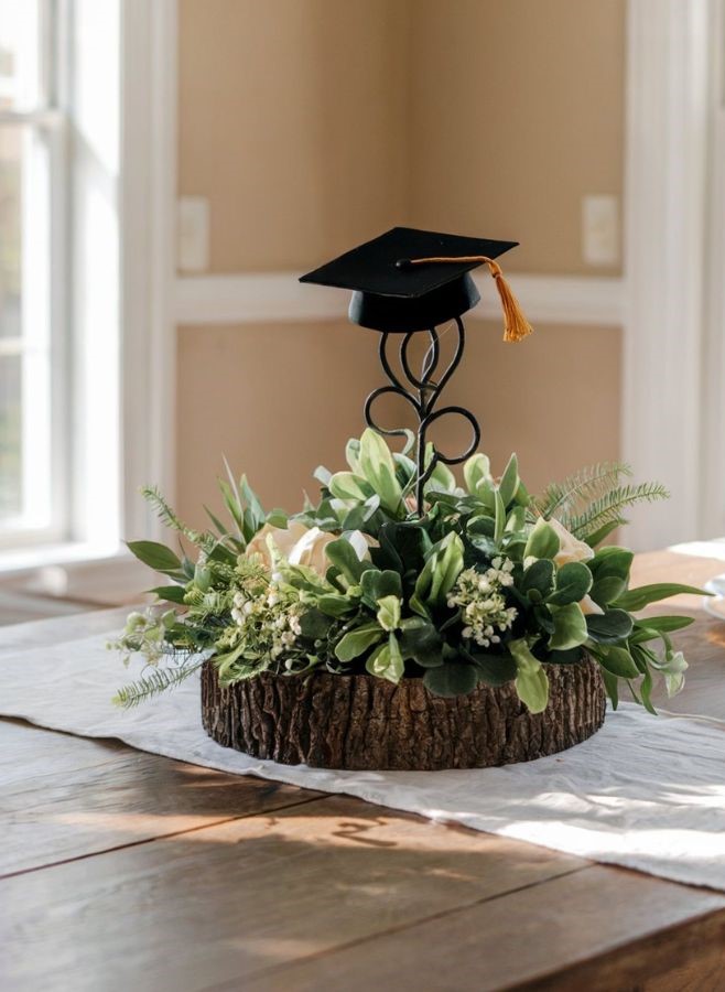 rustic graduation party centerpieces