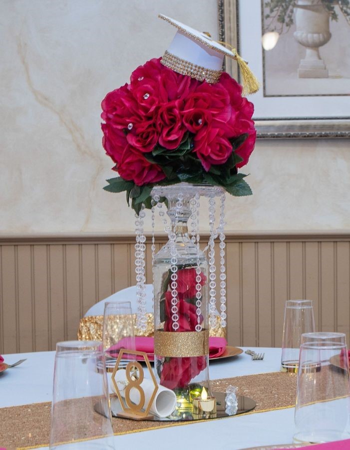 sparkly graduation party centerpieces