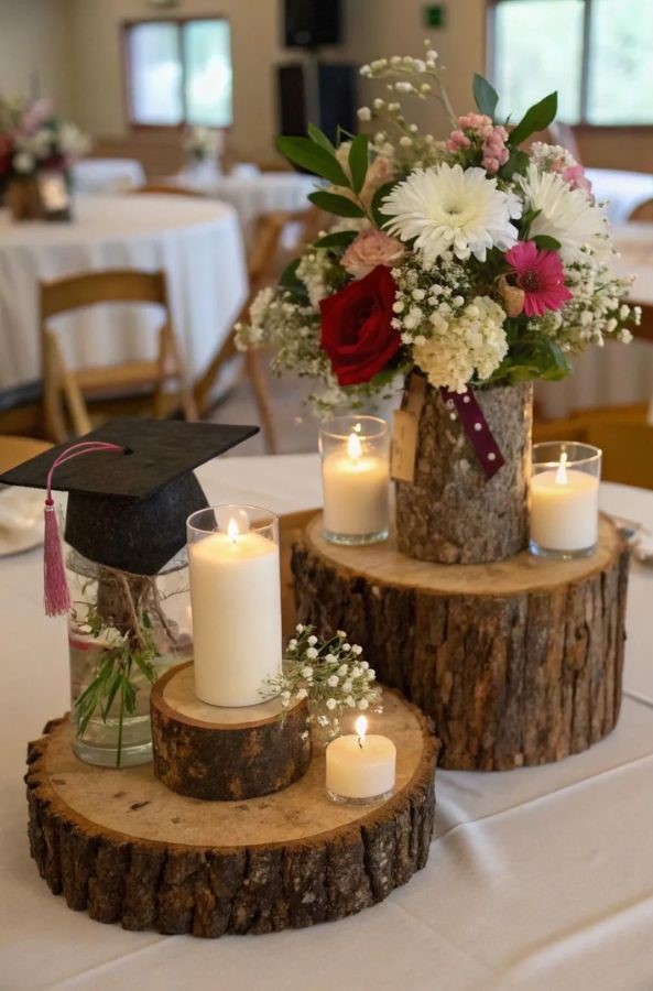 rustic graduation candles