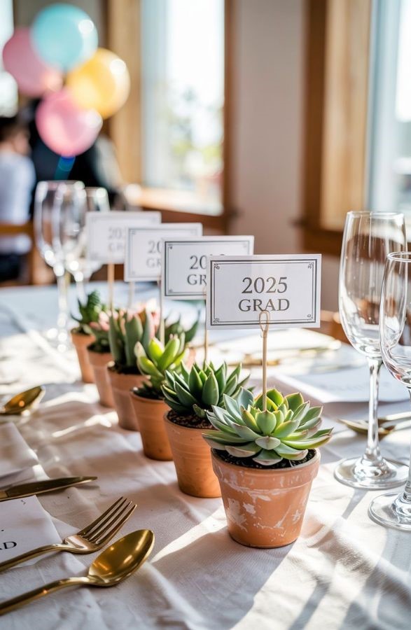 Succulent Grad Table Centerpiece