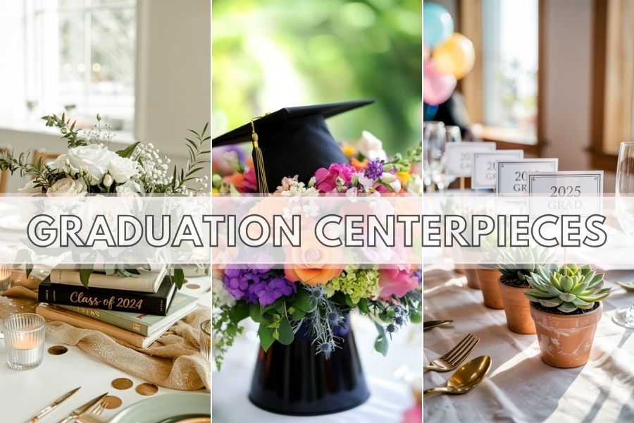 graduation party centerpieces collage