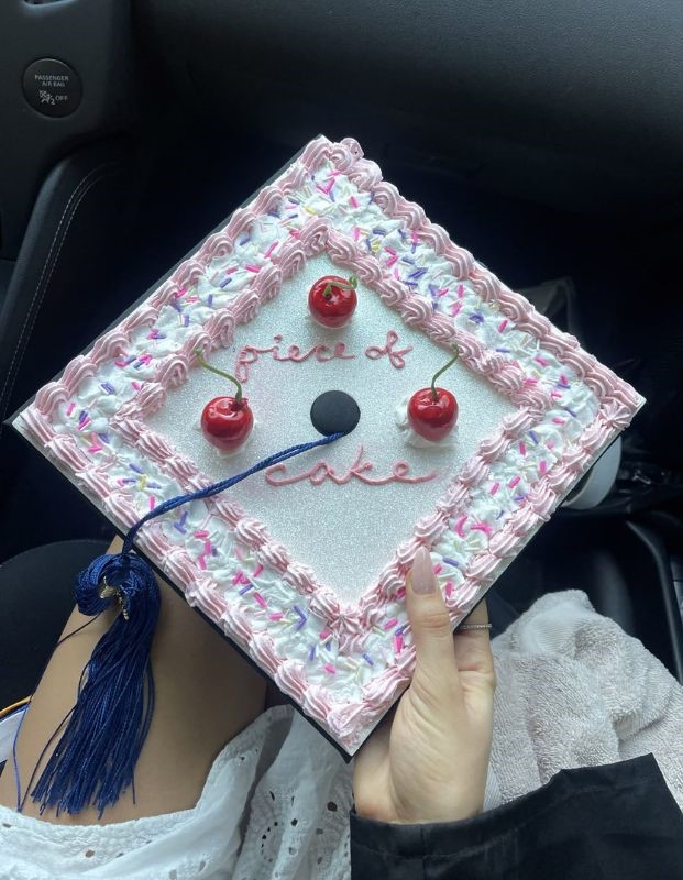 a piece of cake graduation cap designs