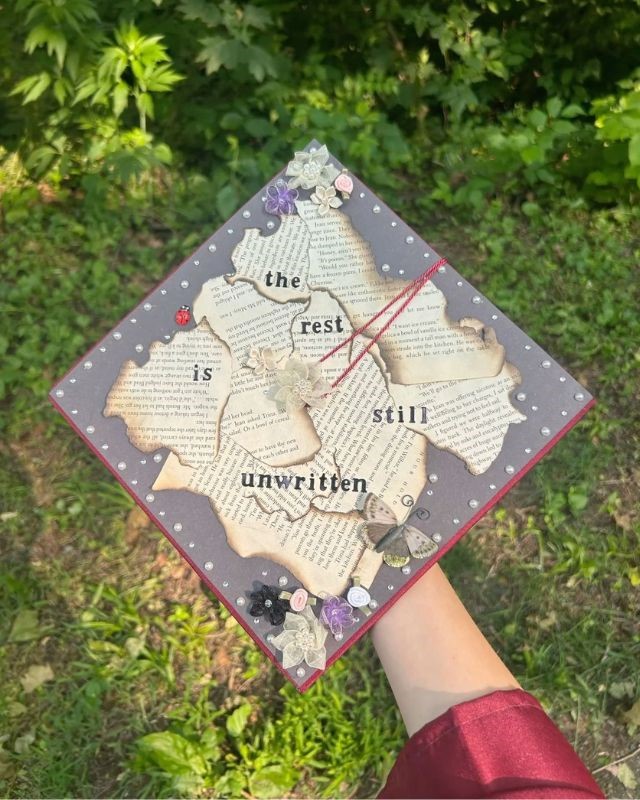 the rest is still unwritten graduation cap designs 