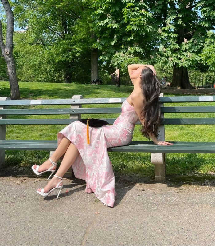 Pink Floral Satin Midi Dress