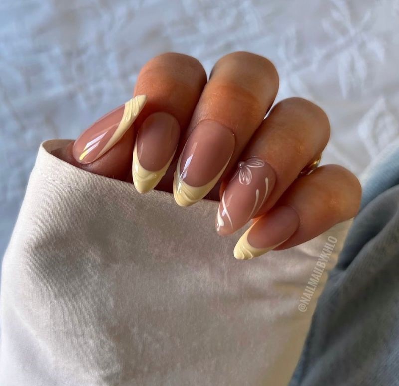 butter yellow swirls 3d