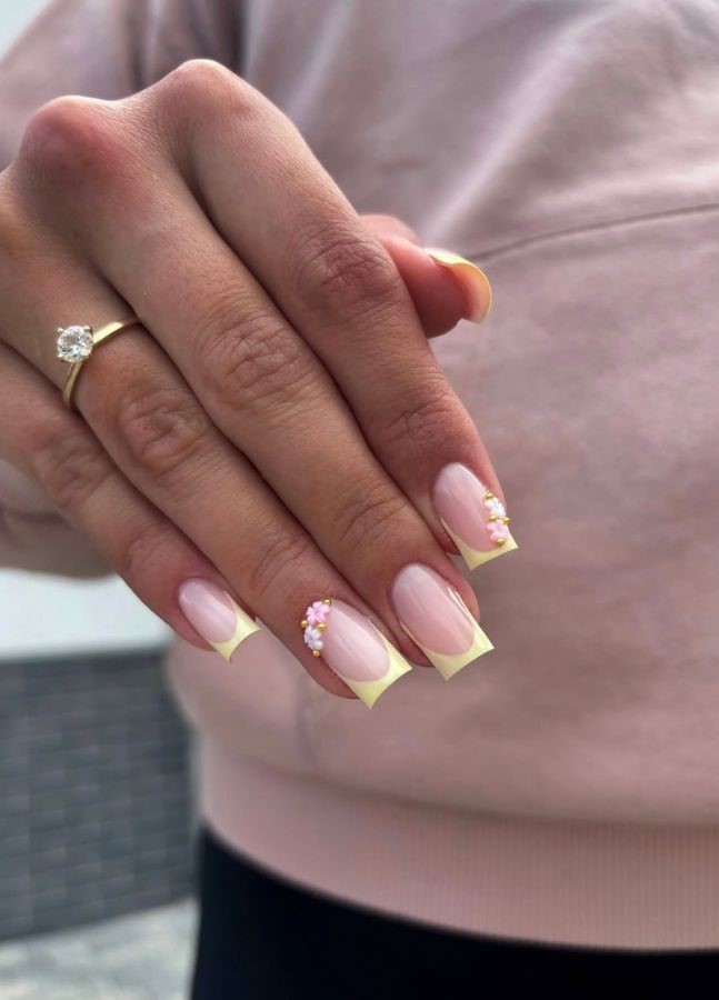 butter yellow french tips