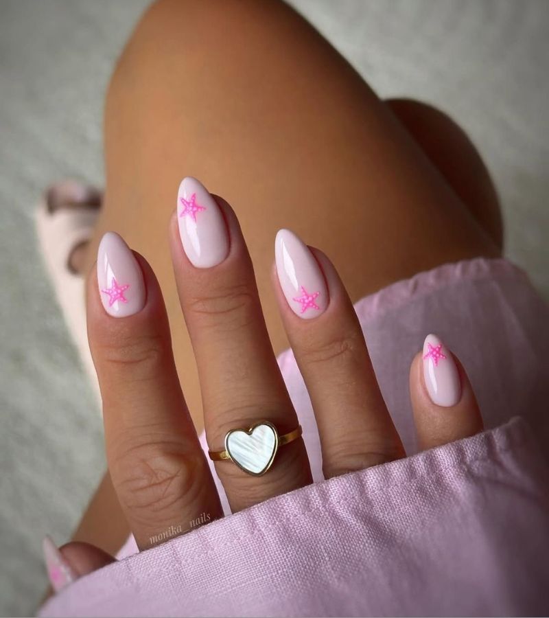 pink starfish nails
