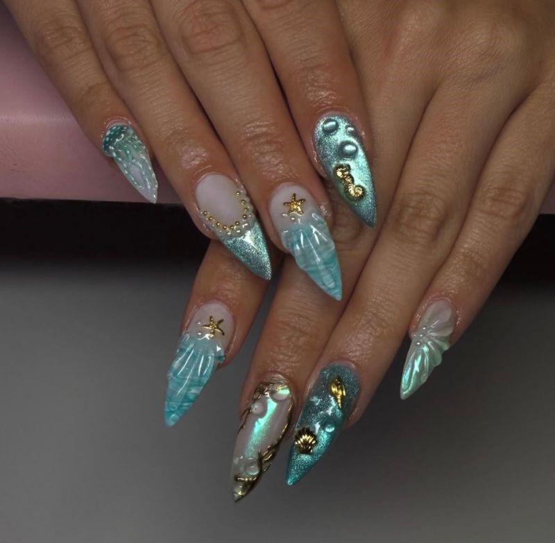 mermaid treasure nails