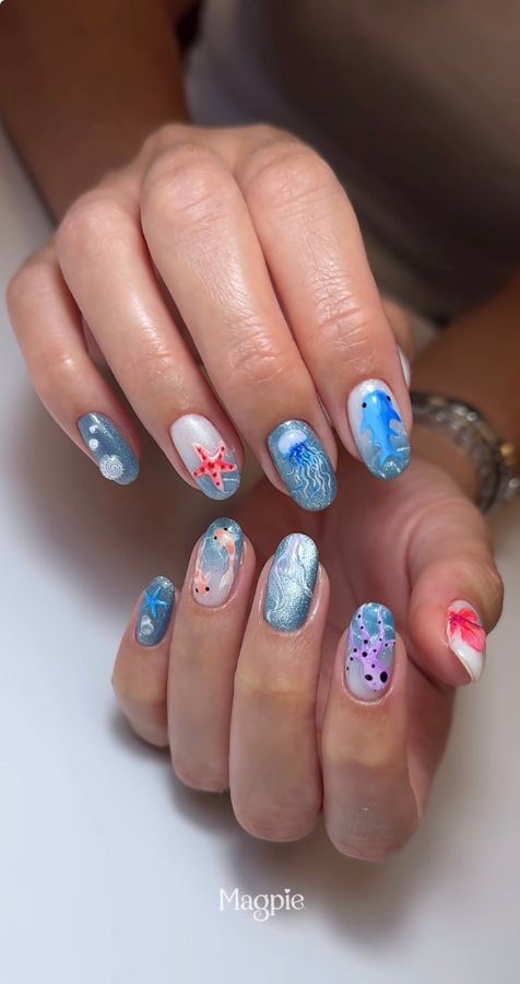 ocean art nails
