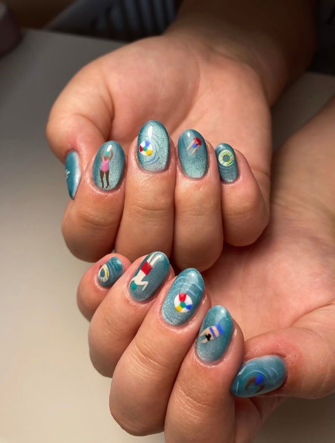 Beach Day Nails