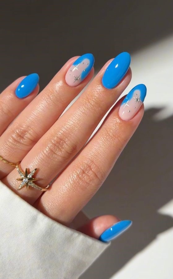 bright blue swirls